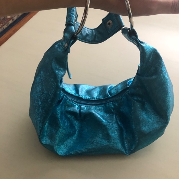 Mermaid Blue Metallic Bracelet Bag UNIQUE (Good Condition) So Unique & Cute - Picture 10 of 12